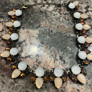 Elegant Gold and Brown Statement Necklace